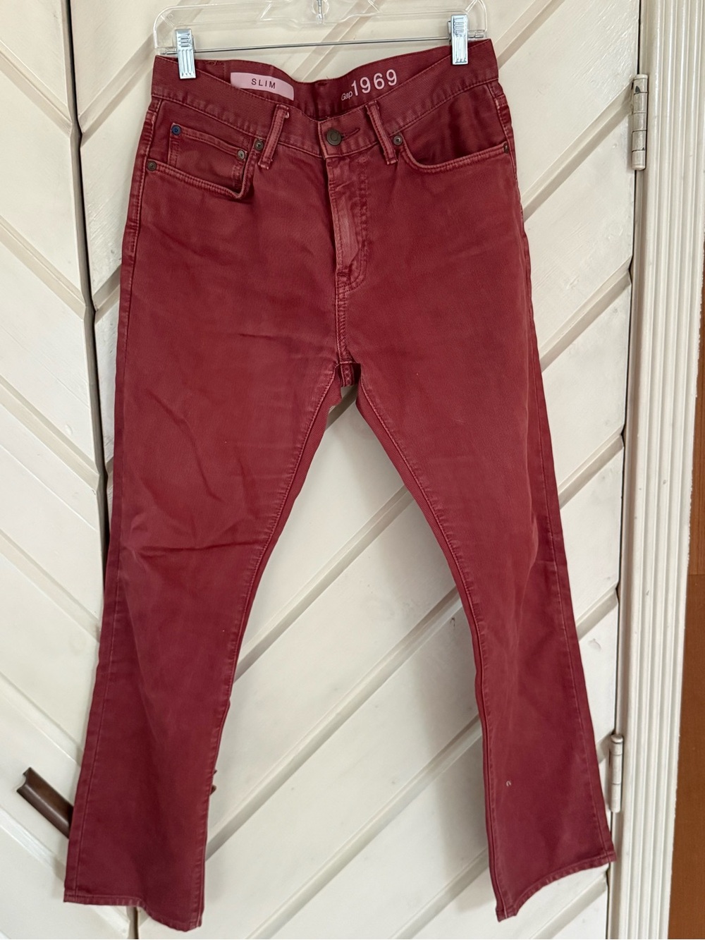 Slim Men’s Jeans in Deep Maroon by Gap 1969